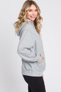 Heather Grey Front Pocket Hooded Fleece Sweatshirt sold by Pinkblush