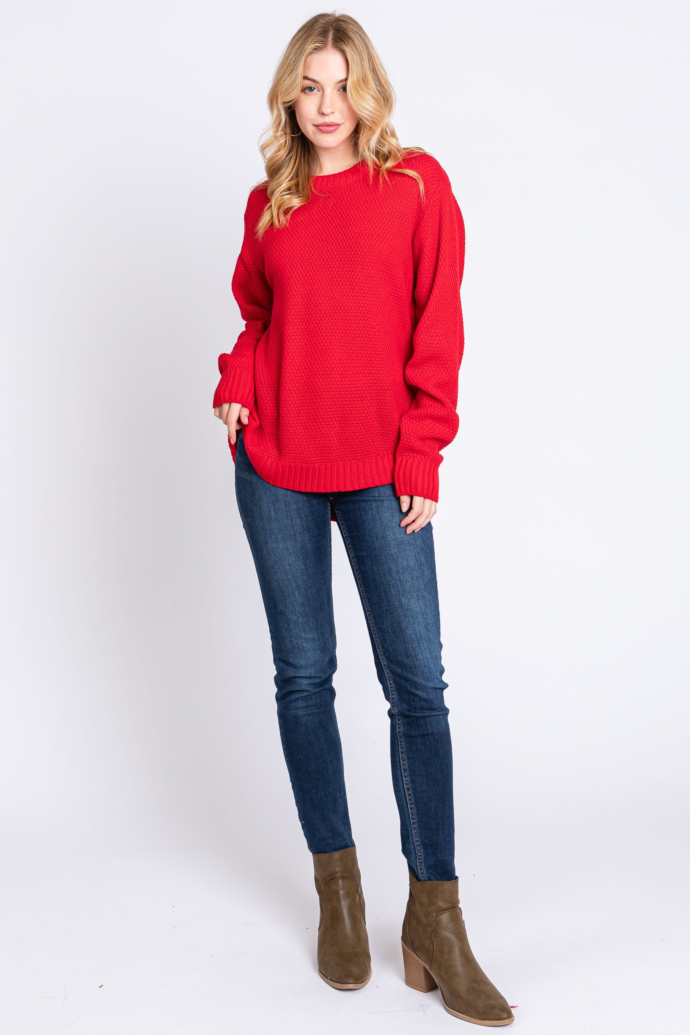 Red Knit Pullover Sweater sold by Pinkblush product image thumbnail 4