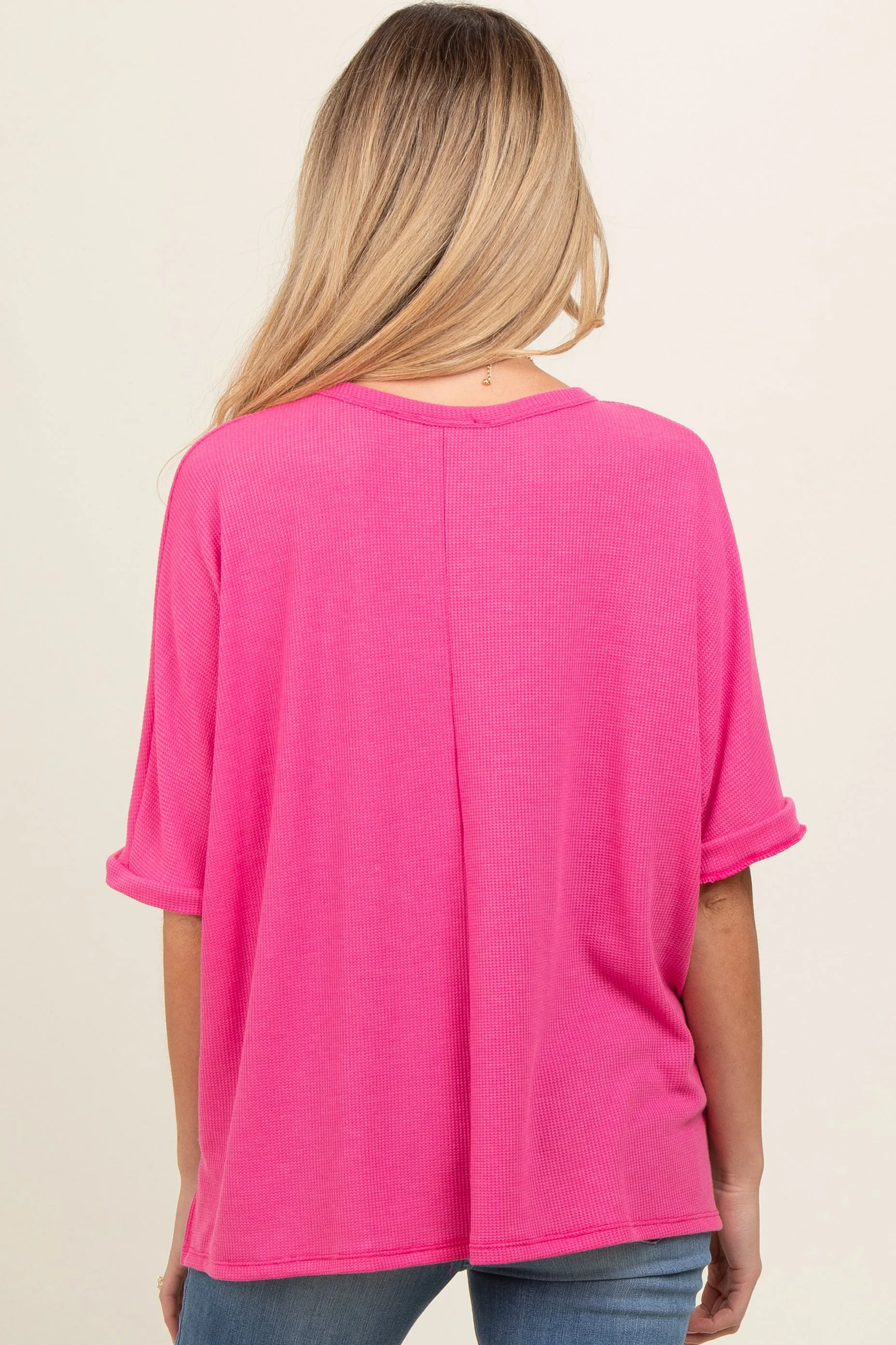 Pink Waffle Knit Dolman Maternity Top sold by Pinkblush product image thumbnail 4