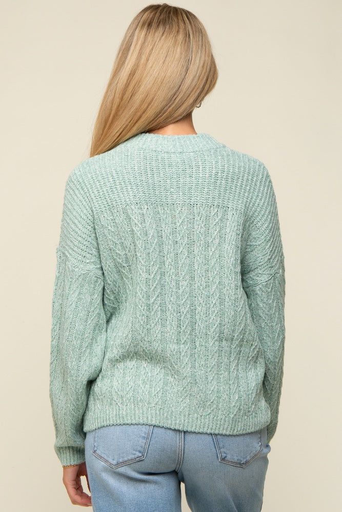 Mint Green Cable Knit Maternity Sweater sold by Pinkblush product image thumbnail 3