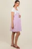 Lavender Comfy Knit Maternity Mini Dress with Shorts sold by Pinkblush