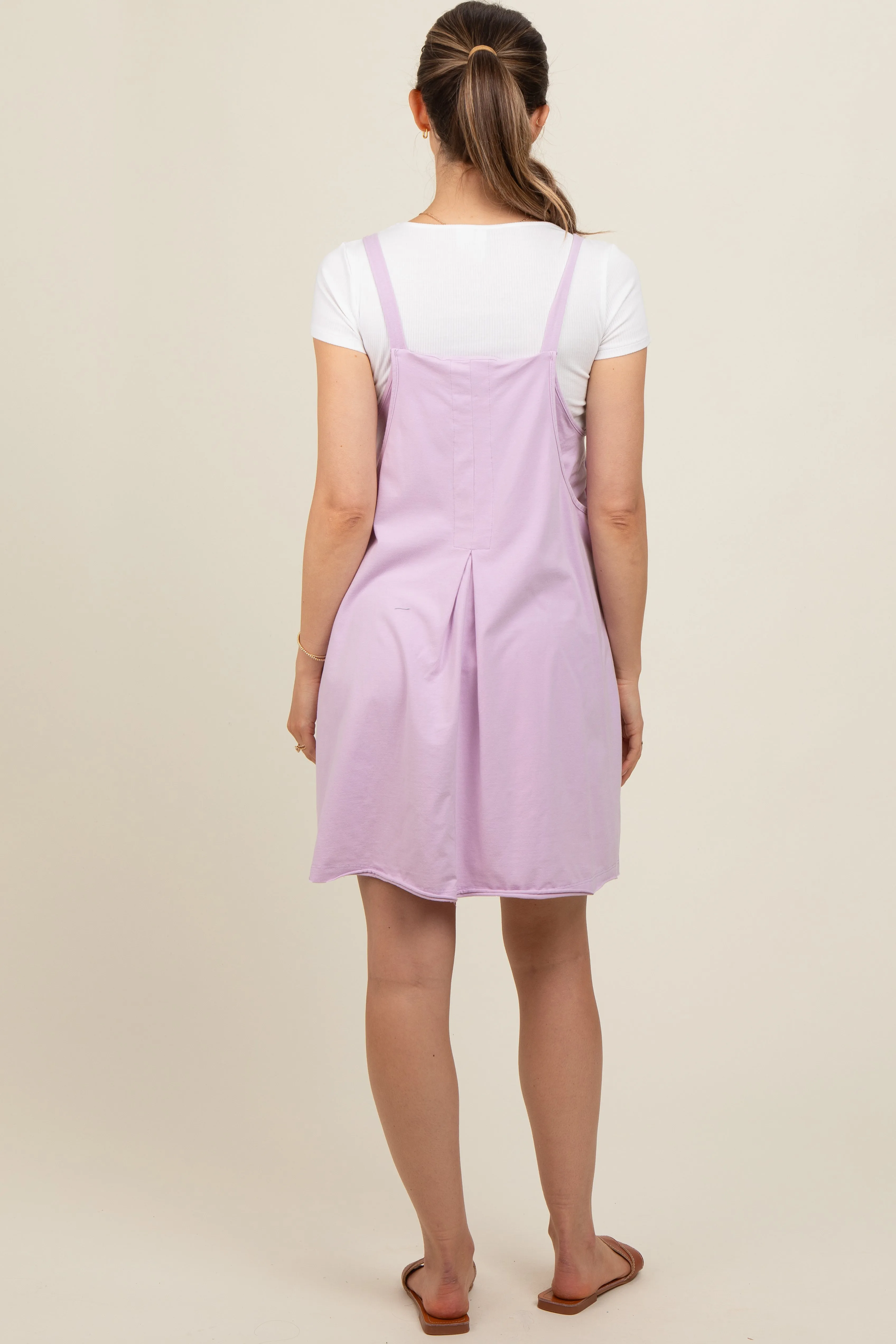 Lavender Comfy Knit Maternity Mini Dress with Shorts sold by Pinkblush product image thumbnail 4