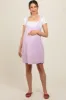Lavender Comfy Knit Maternity Mini Dress with Shorts sold by Pinkblush