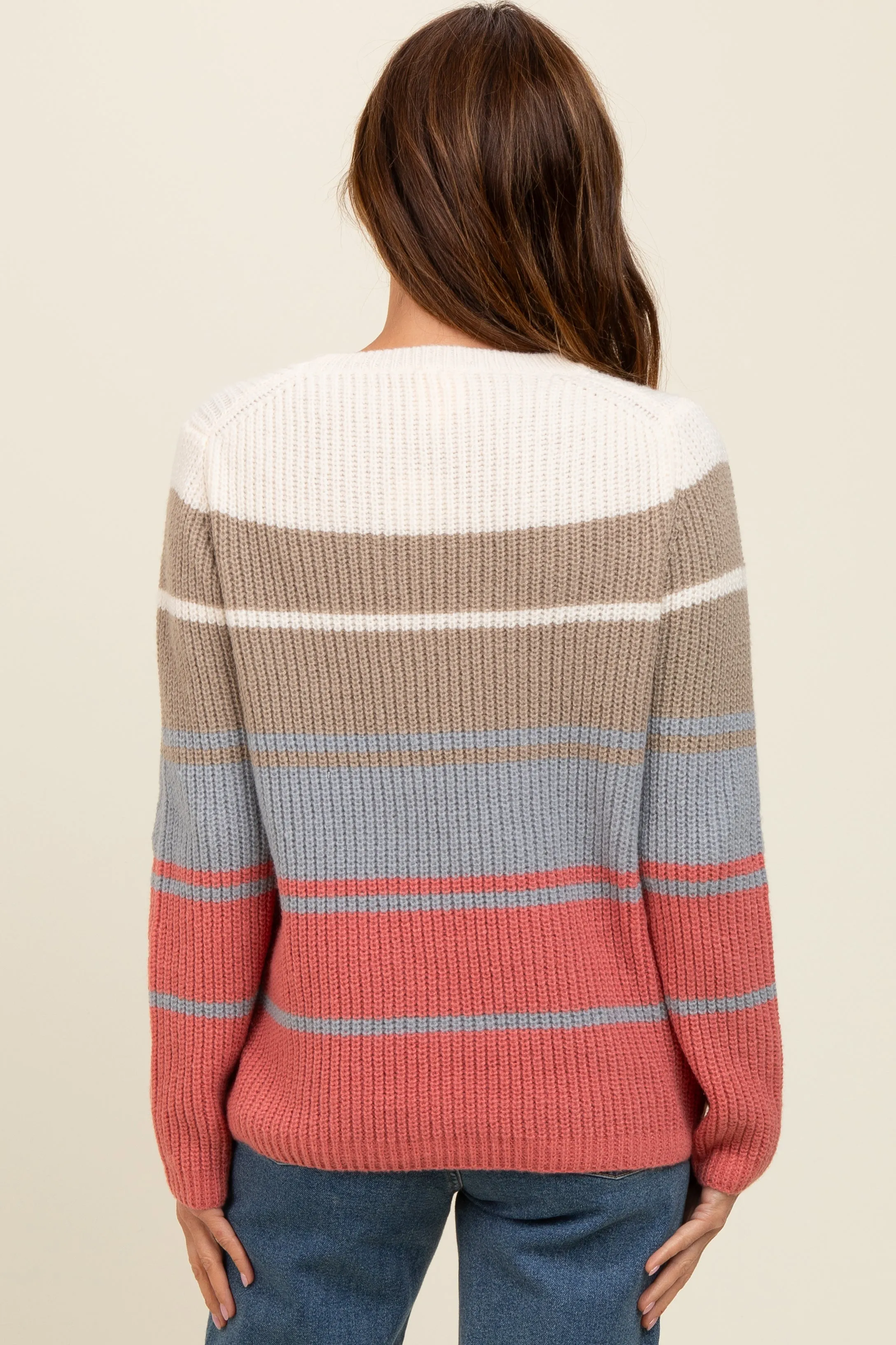 Mocha Mixed Stripe Sweater sold by Pinkblush product image thumbnail 4