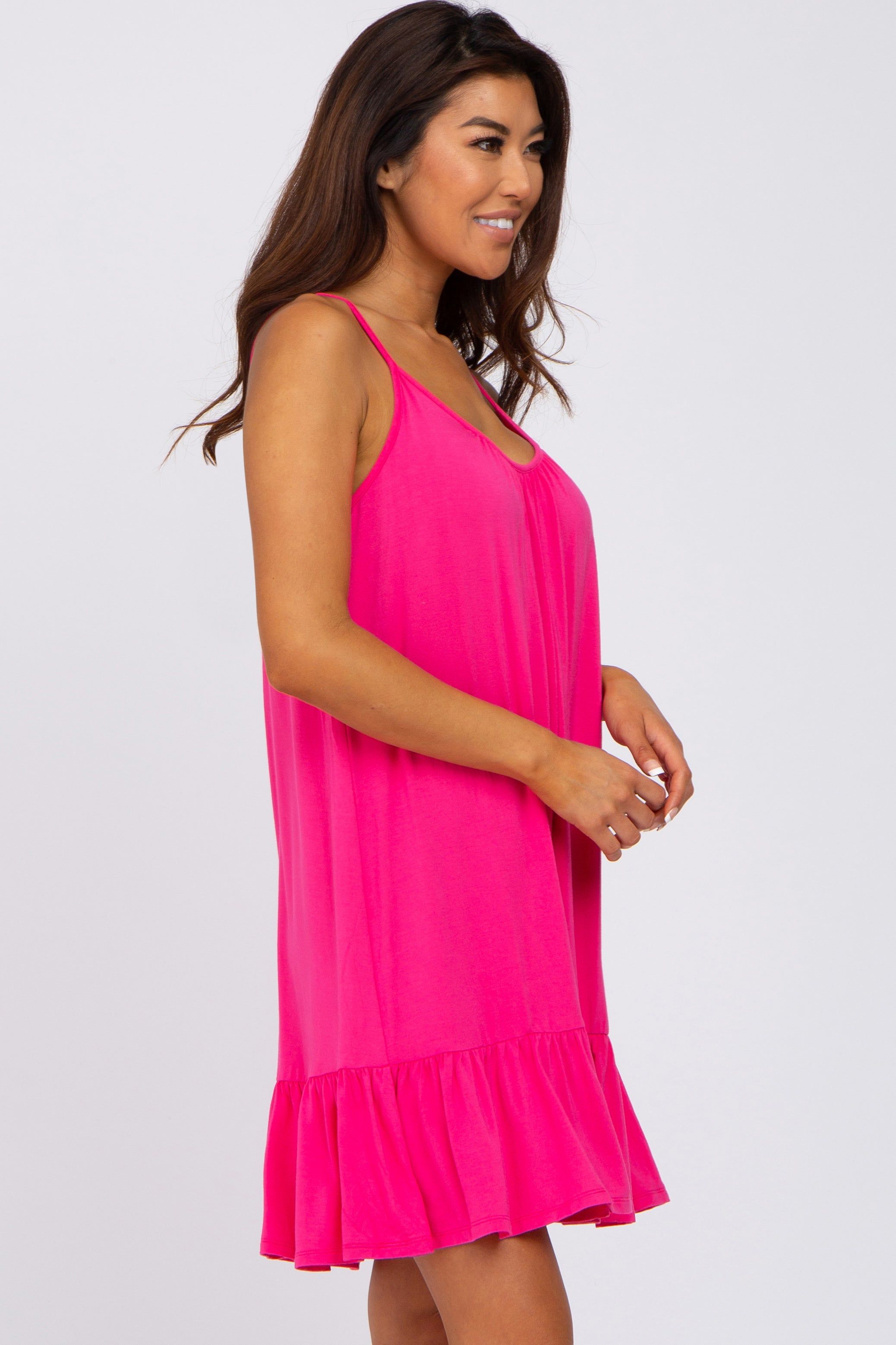 Fuchsia Ruffle Hem Swing Dress sold by Pinkblush product image thumbnail 2