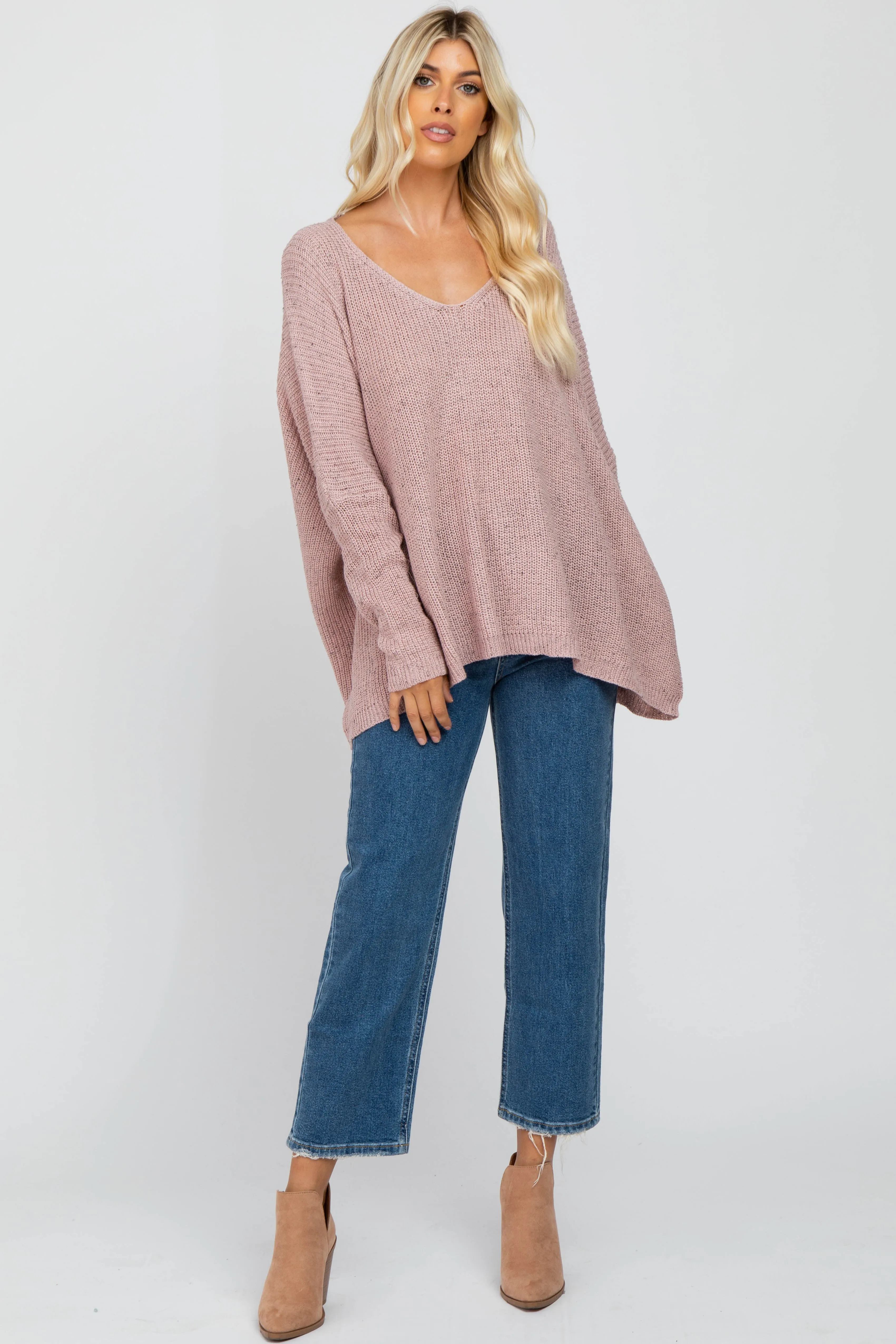 Mauve Speckled Oversized Sweater sold by Pinkblush product image thumbnail 3