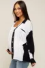 White Colorblock Oversized Maternity Blouse sold by Pinkblush