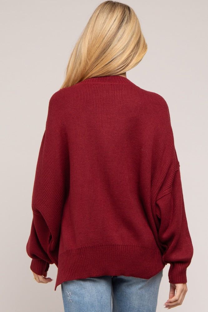 Burgundy Maternity Long Sleeve Sweater sold by Pinkblush product image thumbnail 3