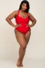 Red Plus Ruched One Piece Swimsuit sold by Pinkblush
