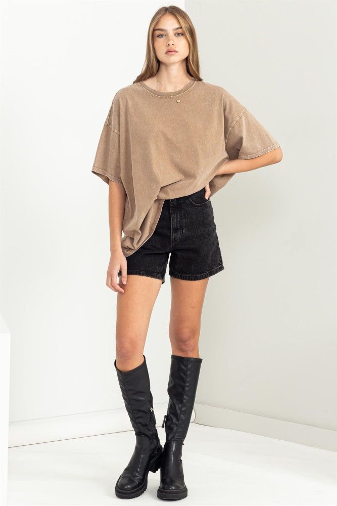 Mocha Faded Oversized T-Shirt sold by Pinkblush product image thumbnail 2