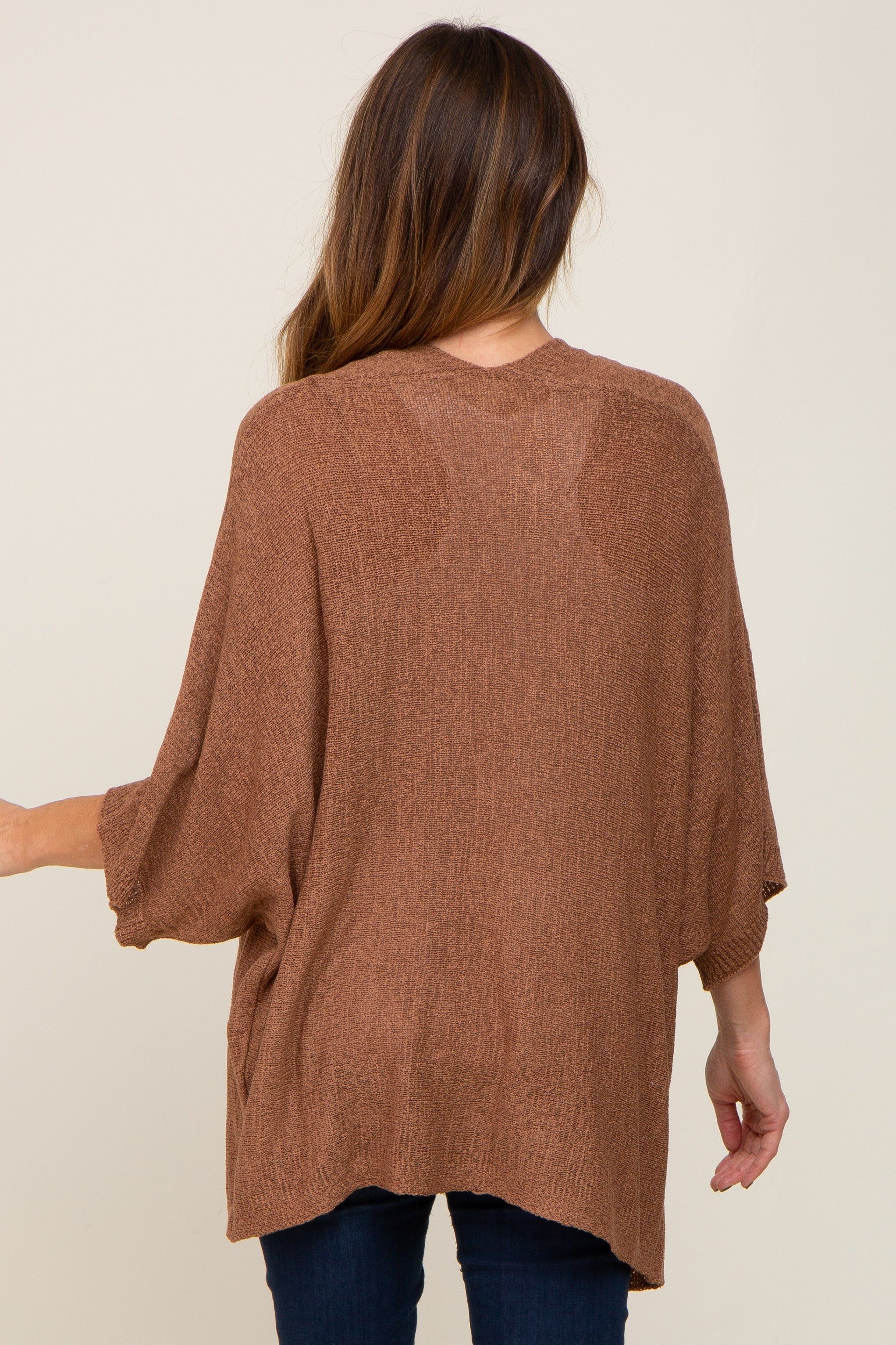 Mocha Dolman Short Sleeve Cardigan sold by Pinkblush product image thumbnail 3