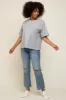 Heather Grey Basic Rolled Short Sleeve Maternity T-Shirt sold by Pinkblush