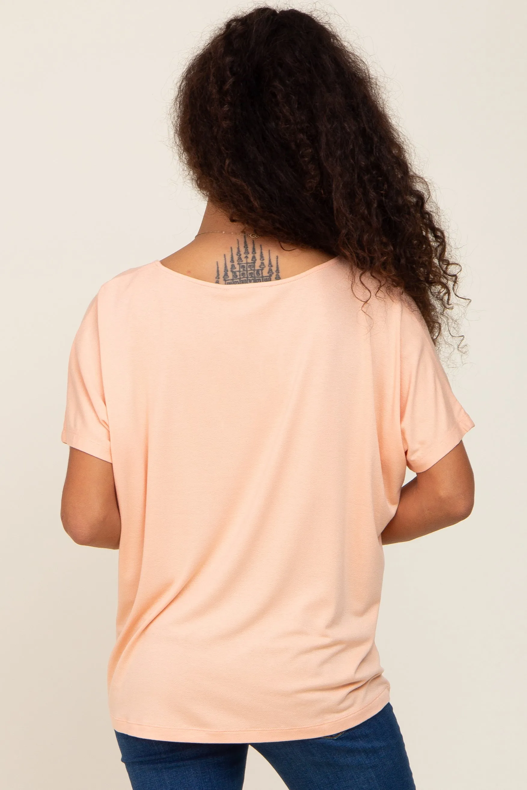 Peach V-Neck Dolman Sleeve Top sold by Pinkblush product image thumbnail 3