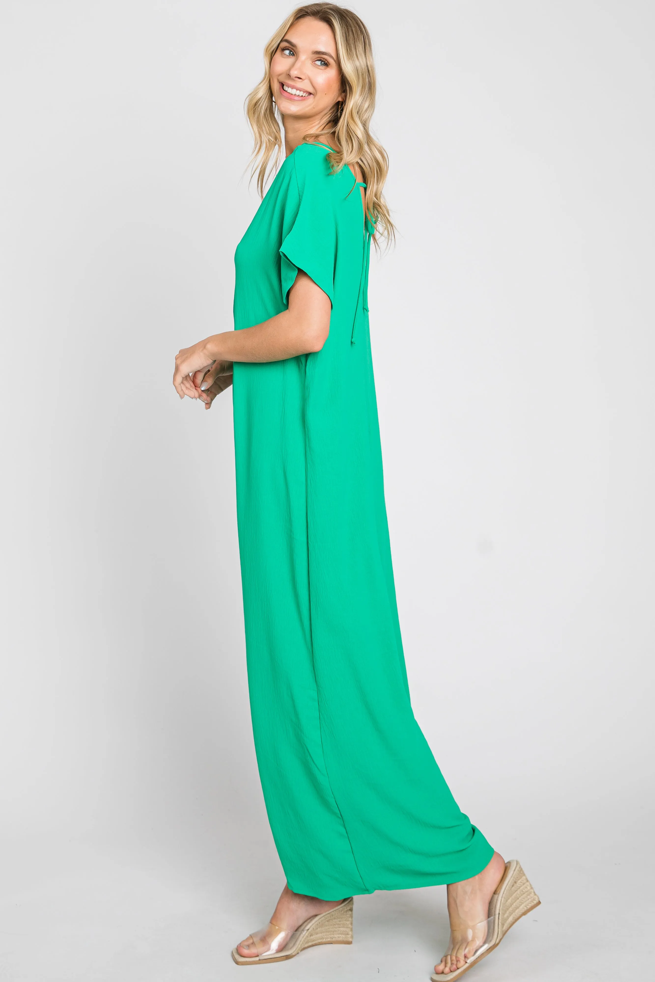 Green Front Button Accent Jumpsuit sold by Pinkblush product image thumbnail 2