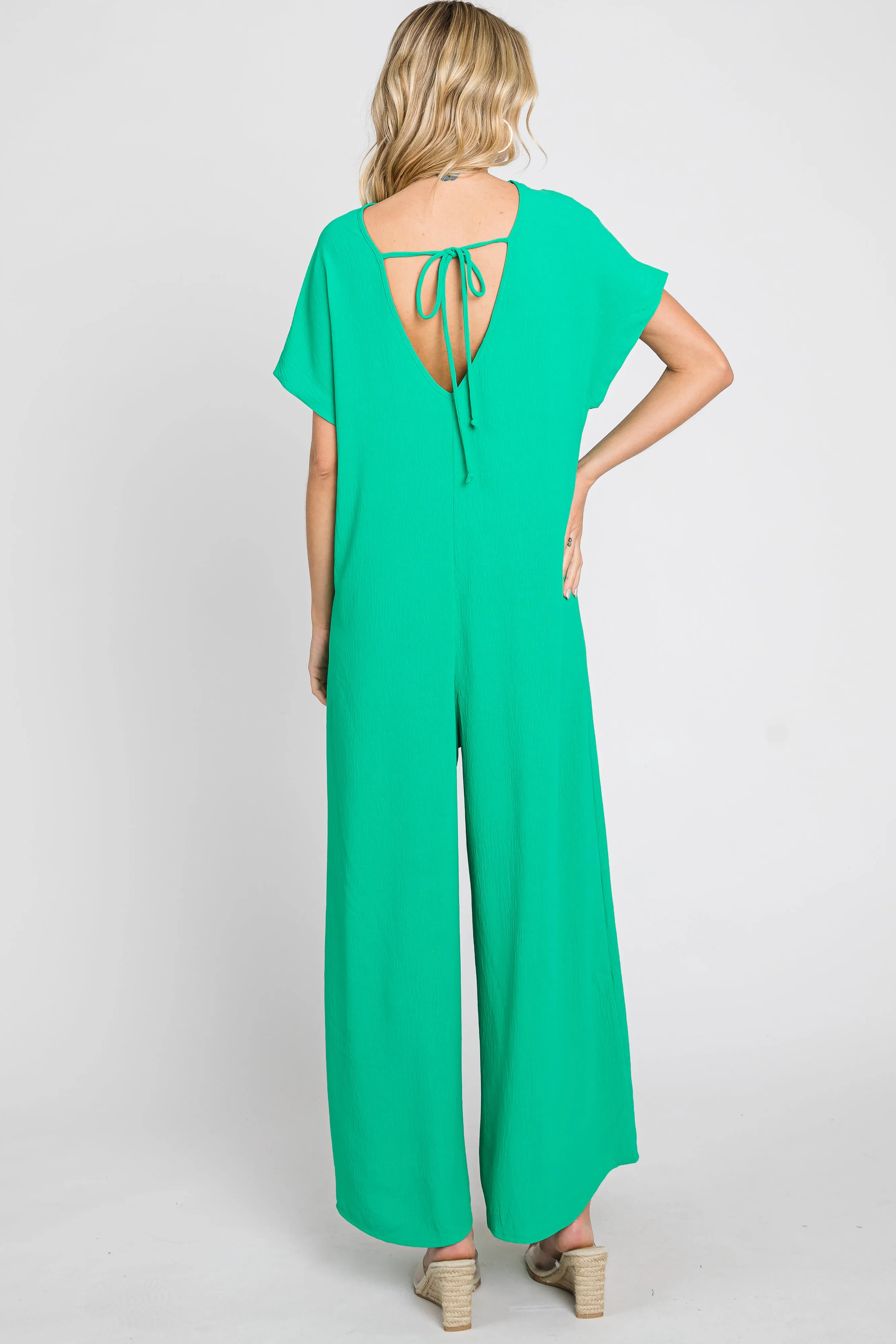 Green Front Button Accent Jumpsuit sold by Pinkblush product image thumbnail 3