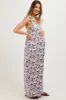 Charcoal Floral Sleeveless Tie Back Maternity Jumpsuit sold by Pinkblush