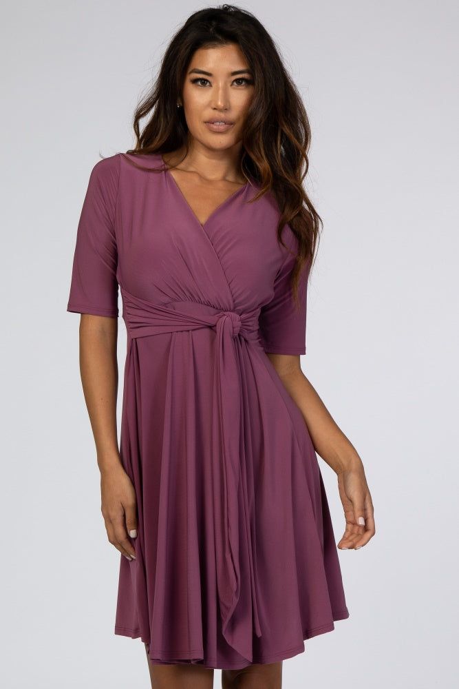 Purple Waist Tie Nursing Dress sold by Pinkblush product image thumbnail 4