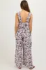 Charcoal Floral Sleeveless Tie Back Maternity Jumpsuit sold by Pinkblush