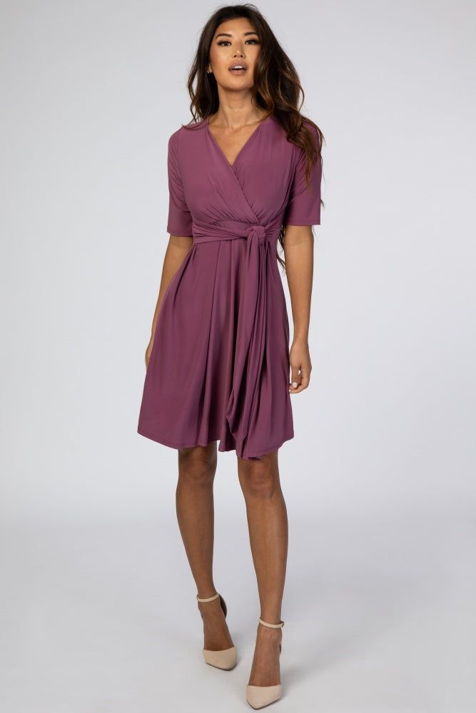 Purple Waist Tie Nursing Dress sold by Pinkblush