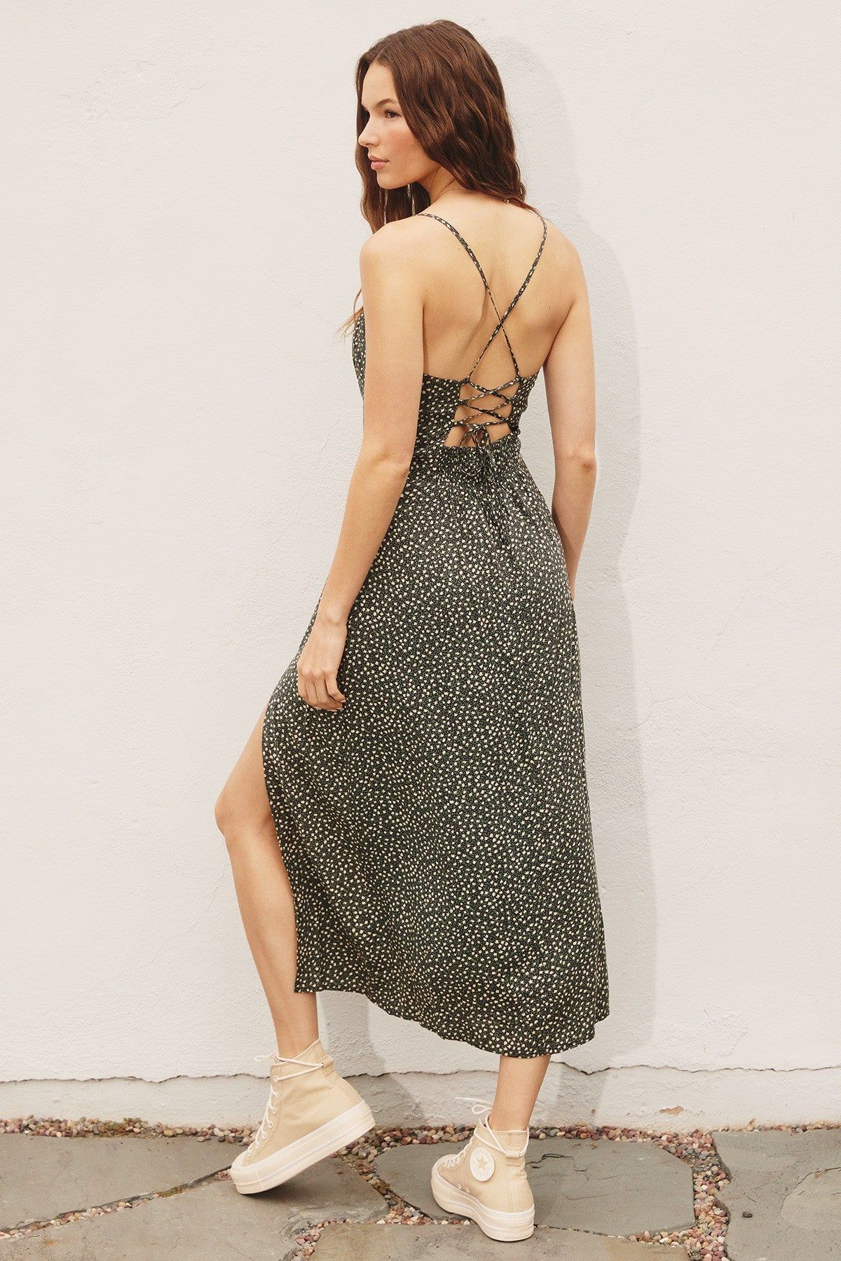 Navy Sweetheart Laced Up Dress sold by Pinkblush product image thumbnail 3