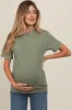 Olive Basic Maternity T-Shirt sold by Pinkblush