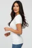 Ivory V-Neck Ruched Side Top sold by Pinkblush