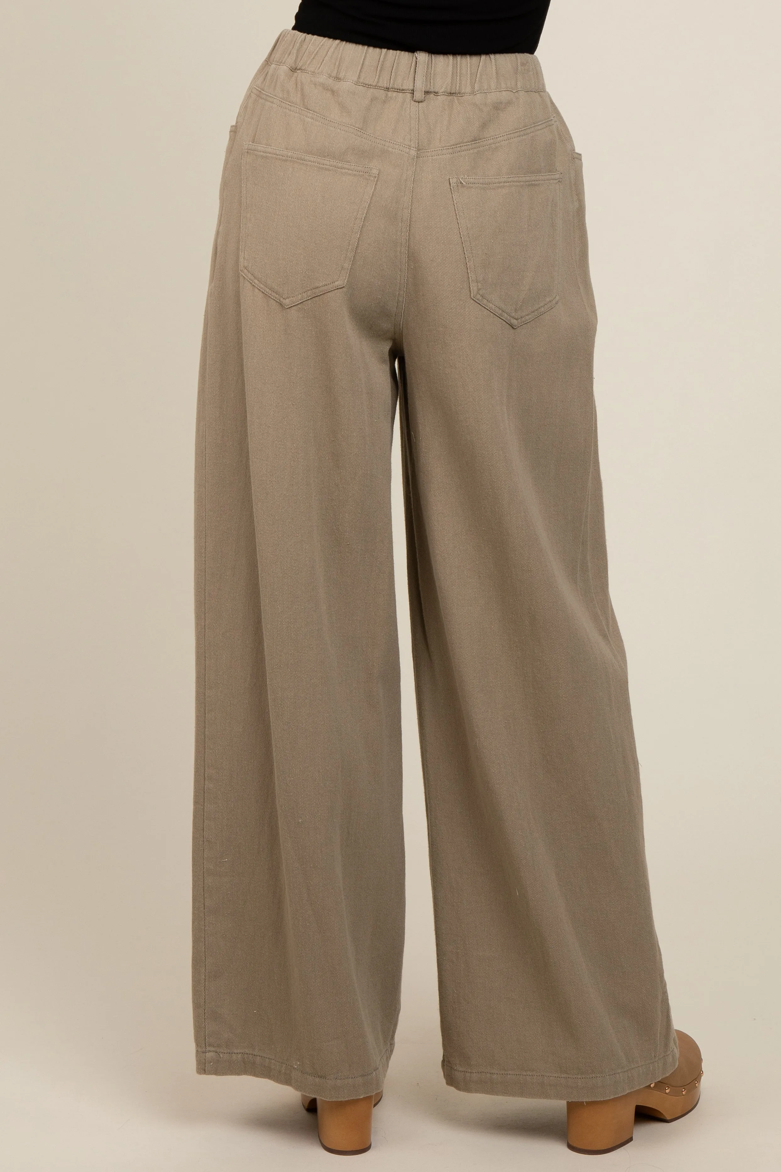 Olive Drawstring Wide Leg Pants sold by Pinkblush product image thumbnail 4