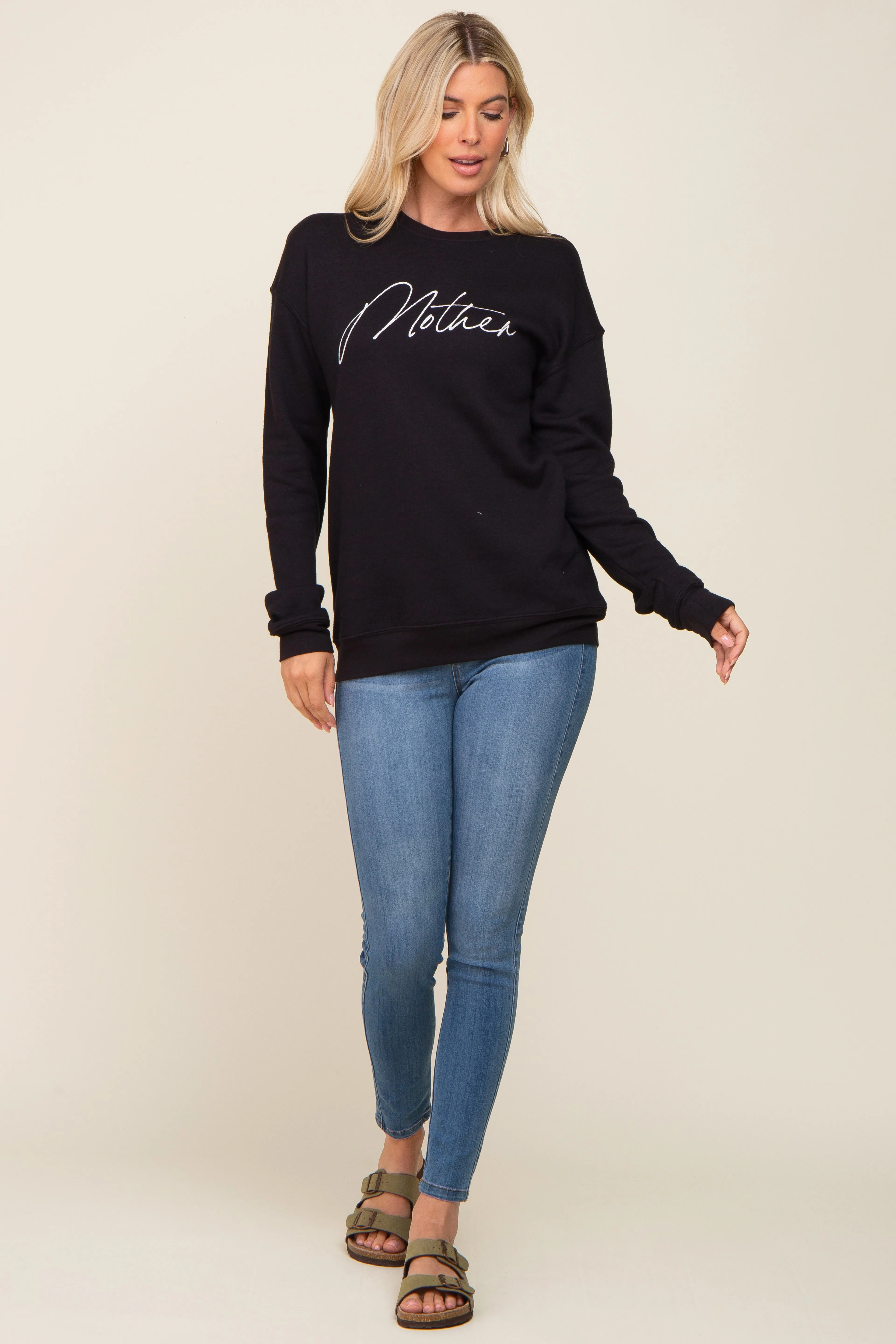 Black Ultra Soft Mother Sweatshirt sold by Pinkblush product image thumbnail 4