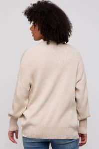 Beige Basic Ribbed Cardigan Sweater sold by Pinkblush
