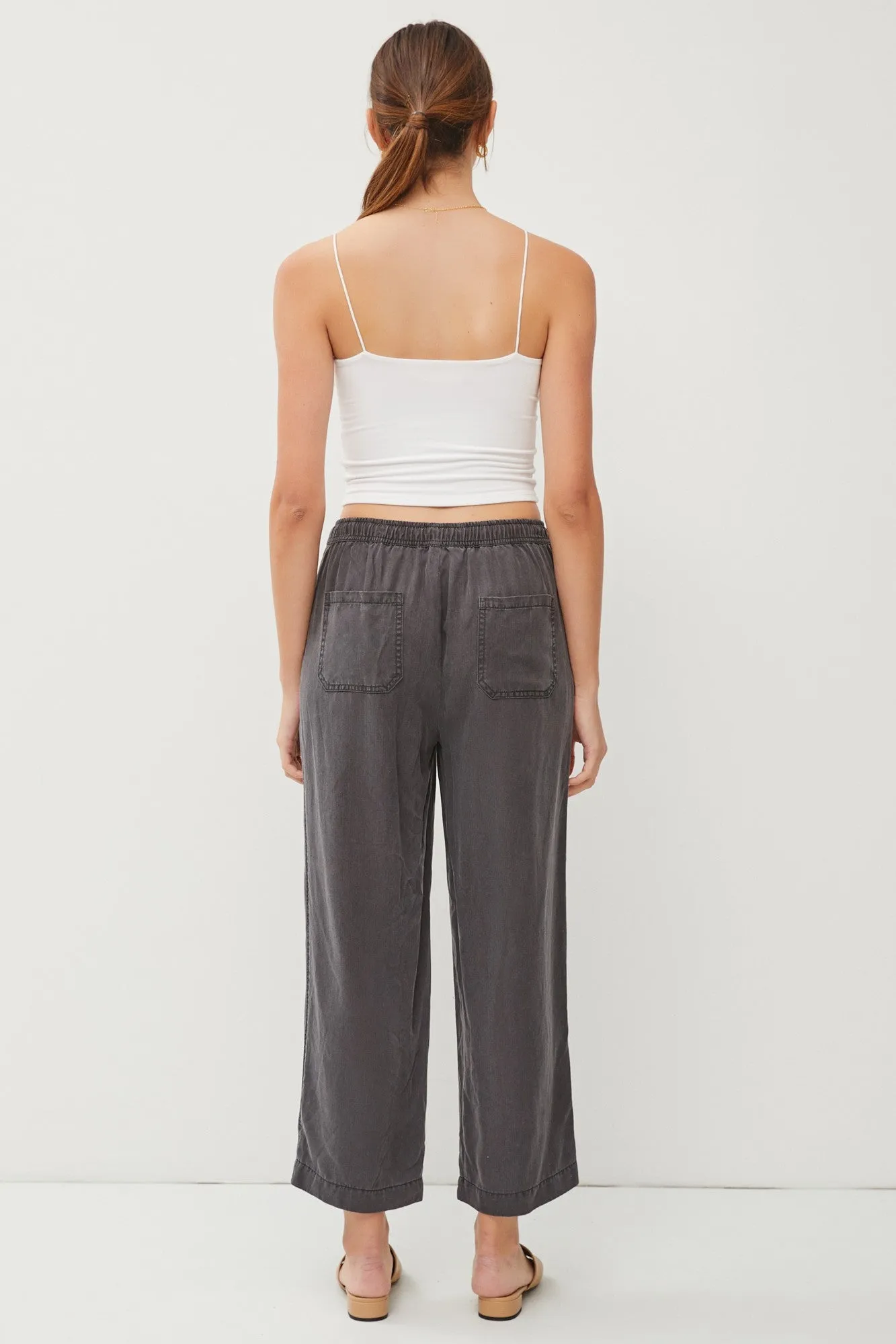 Charcoal Front Tie Cropped Pants sold by Pinkblush product image thumbnail 3