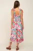 Emerald Green Printed Smocked Shoulder Tie Midi Dress sold by Pinkblush