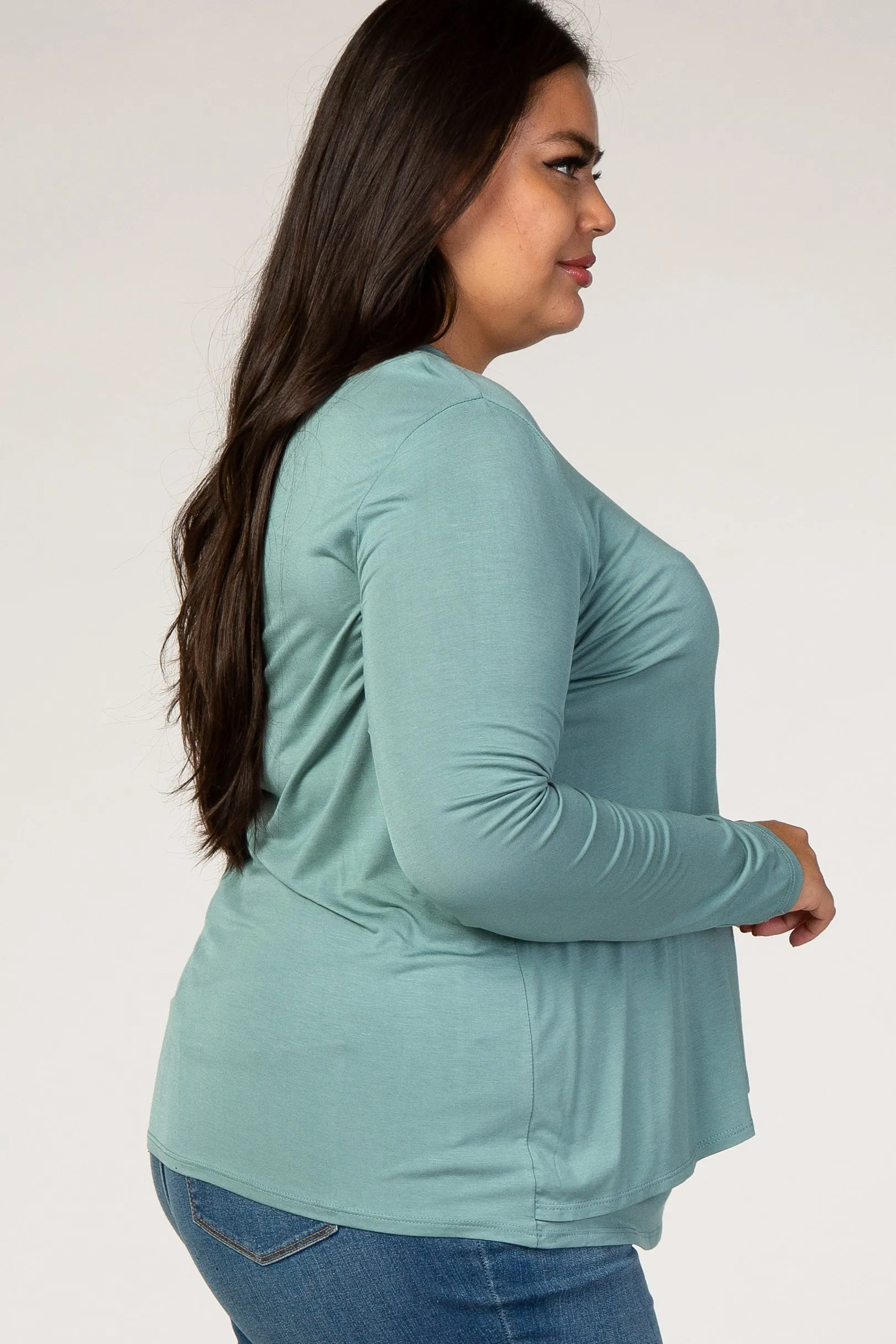 PinkBlush Sage Long Sleeve Draped Plus Nursing Top sold by Pinkblush product image thumbnail 2