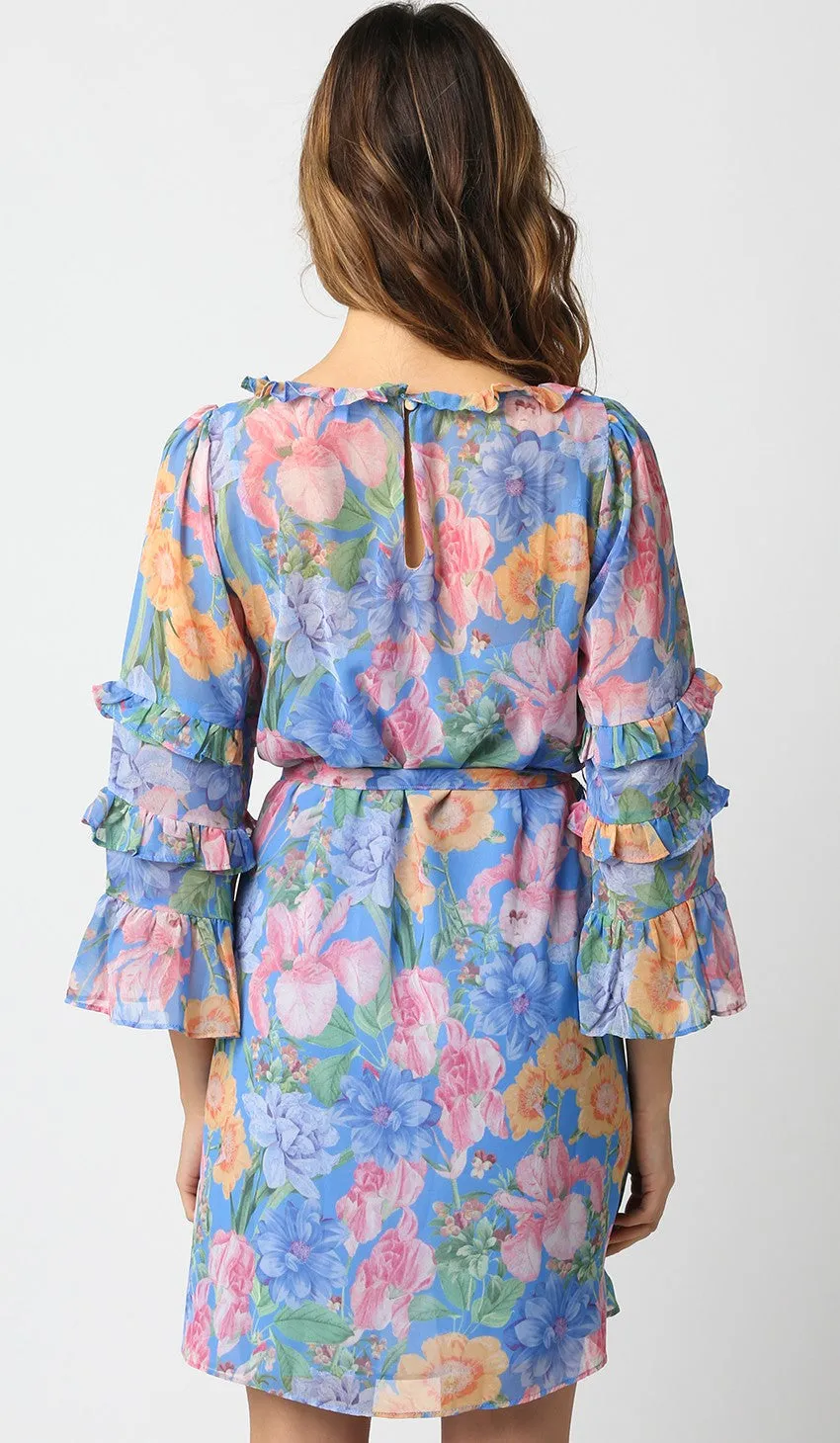 Blue Floral Dress sold by Pinkblush product image thumbnail 3
