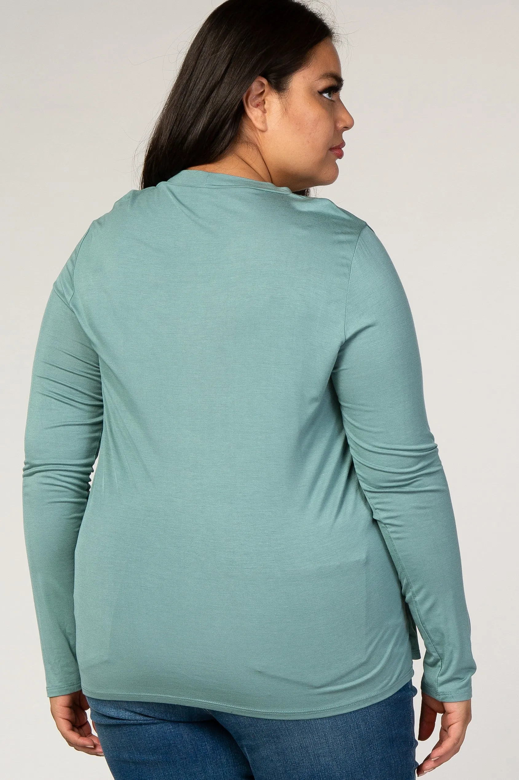 PinkBlush Sage Long Sleeve Draped Plus Nursing Top sold by Pinkblush product image thumbnail 3