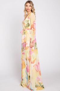 Pink Floral Chiffon Maxi Dress sold by Pinkblush