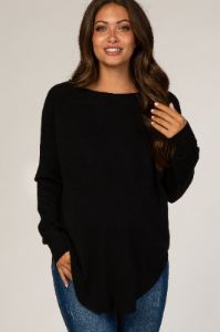 Black Soft Maternity Sweater sold by Pinkblush