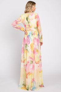 Pink Floral Chiffon Maxi Dress sold by Pinkblush