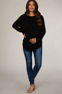 Black Soft Maternity Sweater sold by Pinkblush