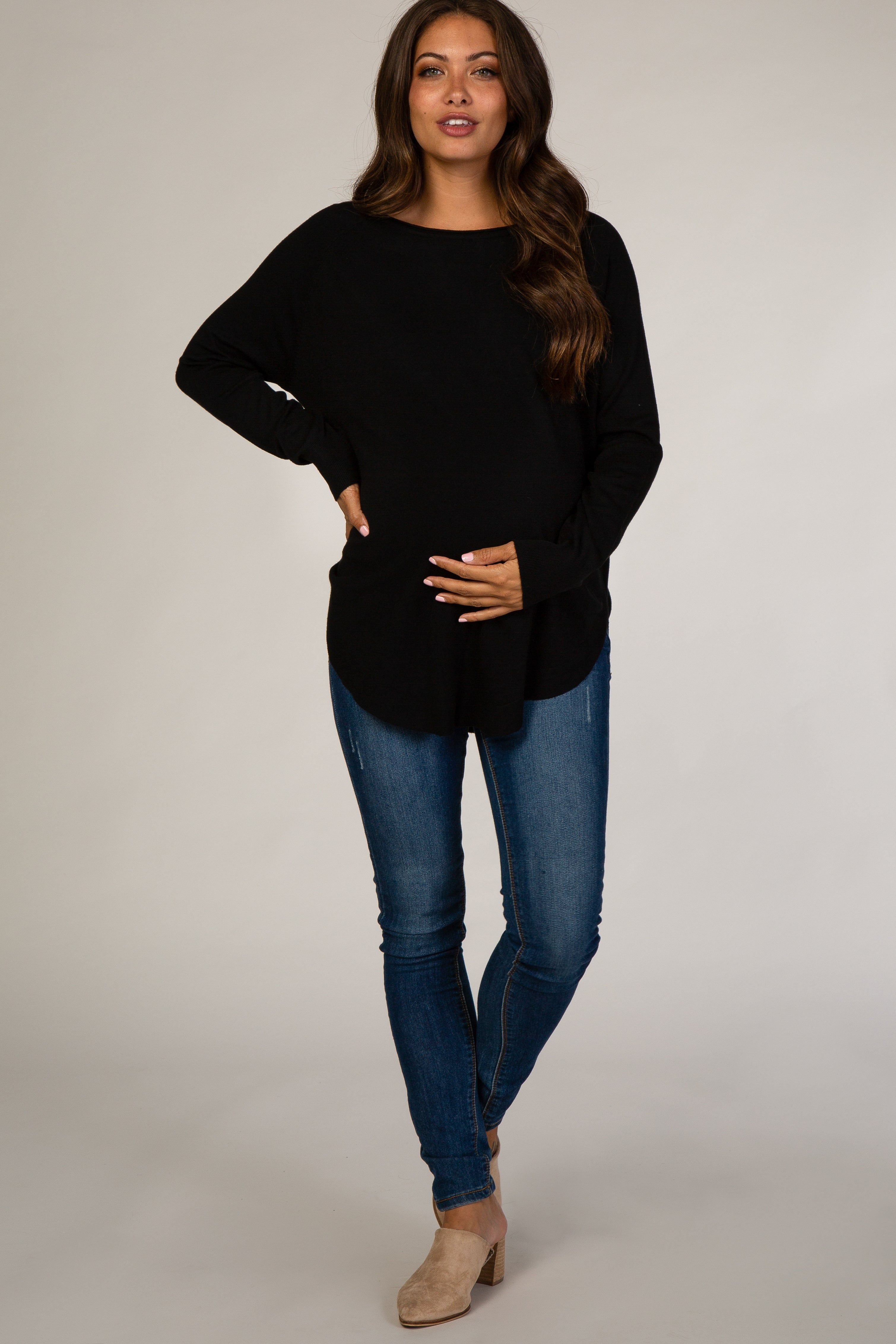 Black Soft Maternity Sweater sold by Pinkblush product image thumbnail 2