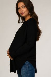 Black Soft Maternity Sweater sold by Pinkblush
