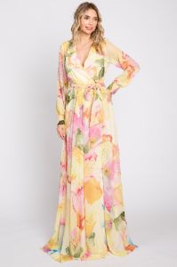 Pink Floral Chiffon Maxi Dress sold by Pinkblush