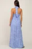 Blue Floral Halter Neck Maternity Maxi Dress sold by Pinkblush