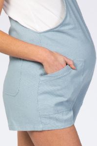 Light Blue Tie Knot Maternity Short Overalls sold by Pinkblush