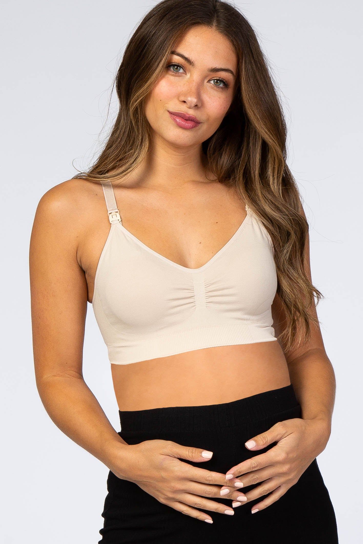 Beige Belly Bandits Bandita Maternity Nursing Bra sold by Pinkblush