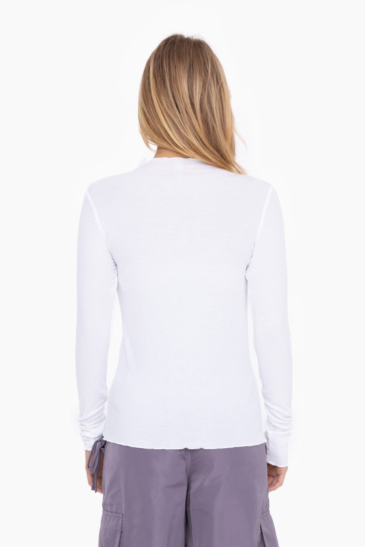 White Ribbed Lettuce Trim Top sold by Pinkblush product image thumbnail 3