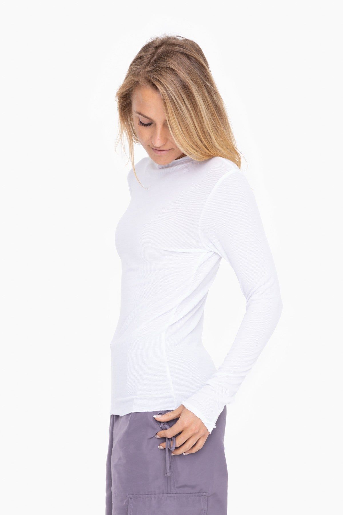 White Ribbed Lettuce Trim Top sold by Pinkblush product image thumbnail 2