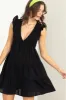 Black Flair Smocked Tiered Mini Dress sold by Pinkblush