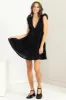 Black Flair Smocked Tiered Mini Dress sold by Pinkblush