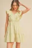 Green Ruffle Detail Mini Dress sold by Pinkblush