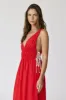 Red V-Neck Maxi Dress sold by Pinkblush